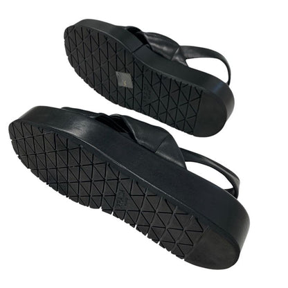Prada Sandals Shoes Leather Black Logo Padded Nappa — view 6