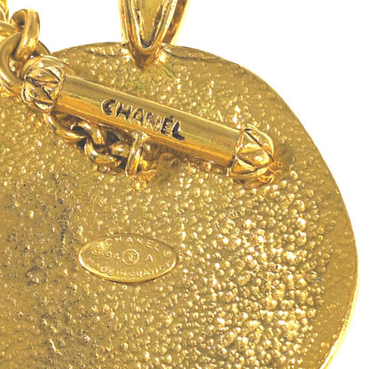 Chanel CC Logo Necklace Pendant Alloy Gold