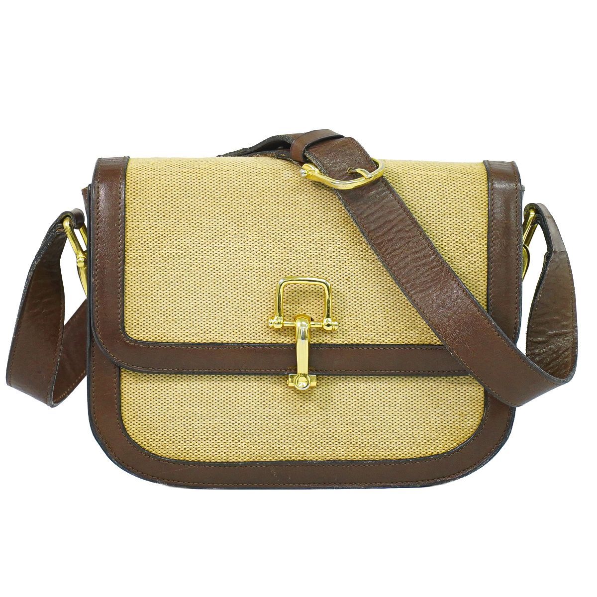 Celine Canvas Shoulder Bag Beige
