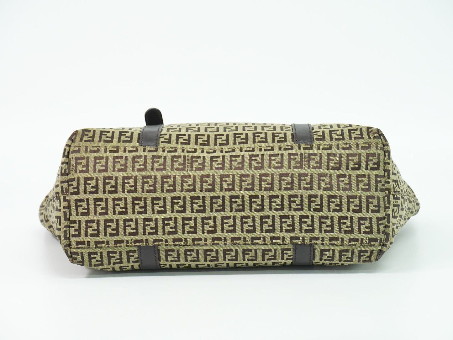 Fendi Zucchino Shoulder Bag Tote Canvas Beige — view 3