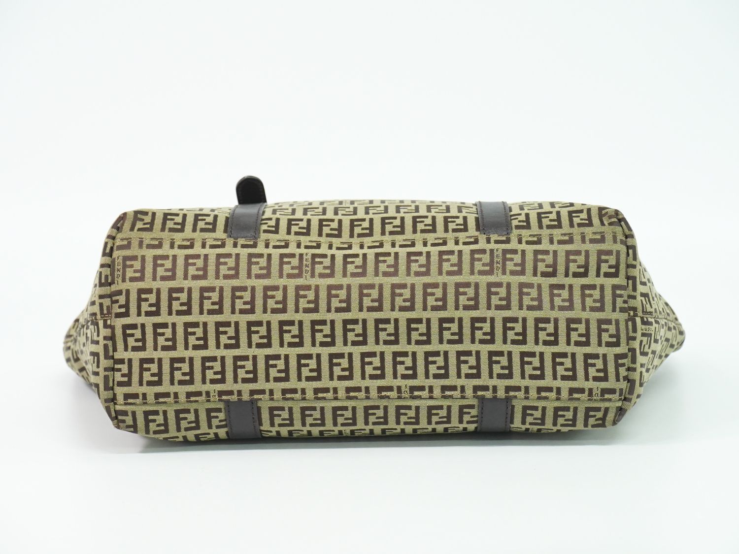Fendi Zucchino Shoulder Bag Tote Canvas Beige — view 3
