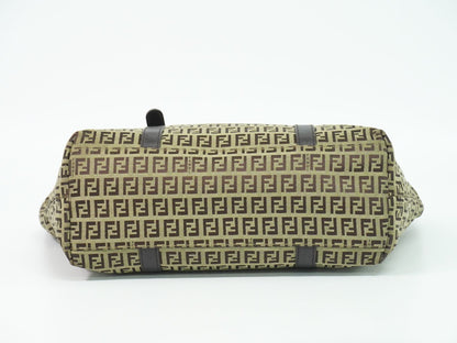 Fendi Zucchino Shoulder Bag Tote Canvas Beige — view 3