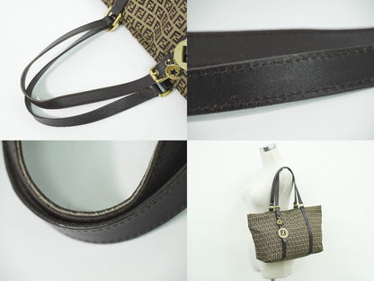 Fendi Zucchino Shoulder Bag Tote Canvas Beige — view 6