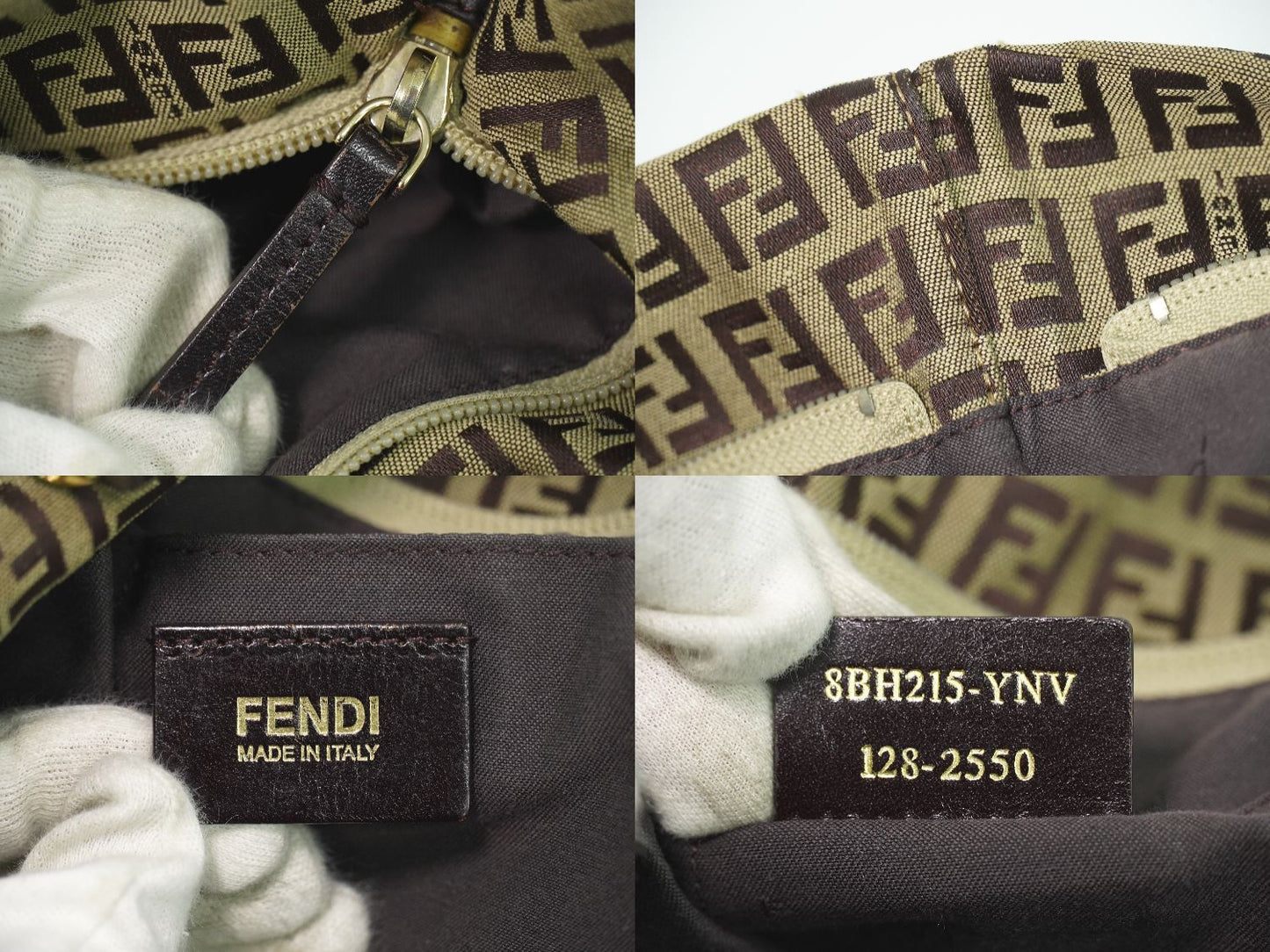 Fendi Zucchino Shoulder Bag Tote Canvas Beige — view 9