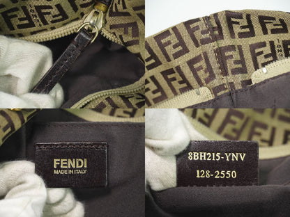 Fendi Zucchino Shoulder Bag Tote Canvas Beige — view 9