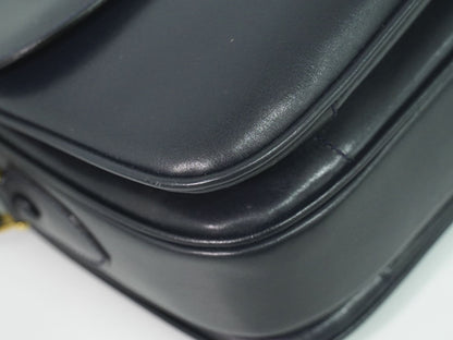 Celine Horse Shoe Shoulder Bag Leather Navy — view 7