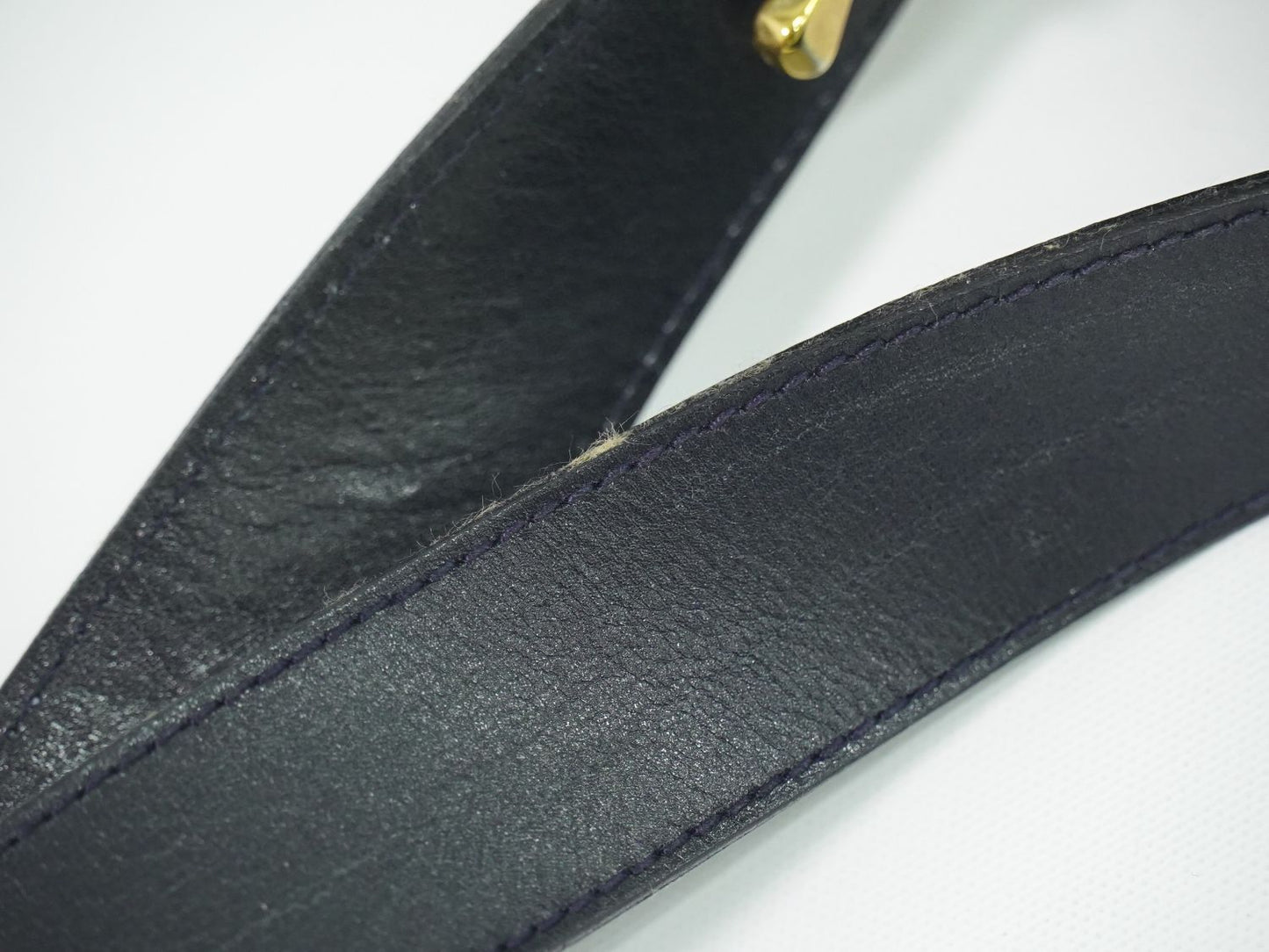 Celine Horse Shoe Shoulder Bag Leather Navy — view 5