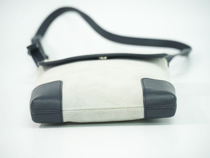 Loewe Anagram Shoulder Bag Pochette Suede Leather Blue Gray Navy — view 3