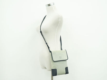 Loewe Anagram Shoulder Bag Pochette Suede Leather Blue Gray Navy — view 6