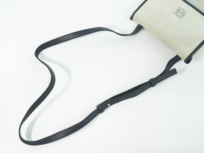 Loewe Anagram Shoulder Bag Pochette Suede Leather Blue Gray Navy — view 4