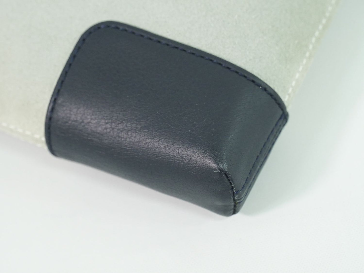 Loewe Anagram Shoulder Bag Pochette Suede Leather Blue Gray Navy — view 7
