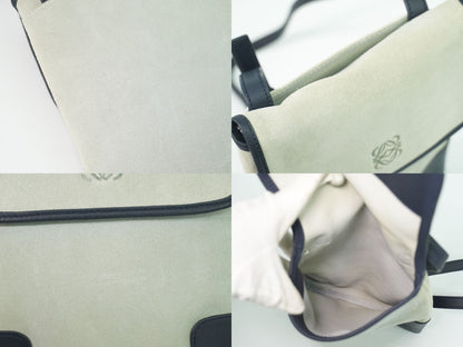 Loewe Anagram Shoulder Bag Pochette Suede Leather Blue Gray Navy — view 8