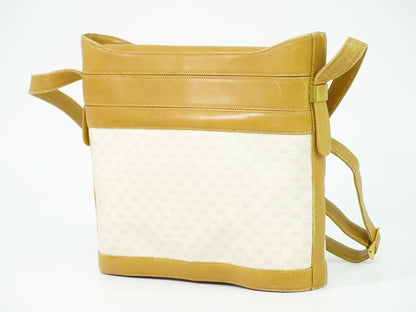Gucci Vintage Micro GG Shoulder Bag Pochette Ivory Brown — view 2