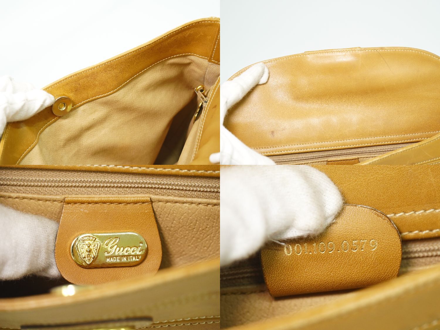 Gucci Vintage Micro GG Shoulder Bag Pochette Ivory Brown — view 9
