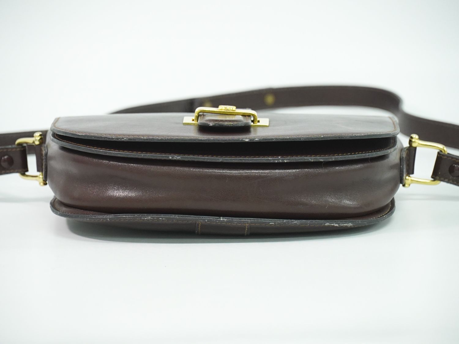 Celine Leather Shoulder Bag Pochette Brown — view 3