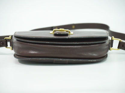 Celine Leather Shoulder Bag Pochette Brown — view 3