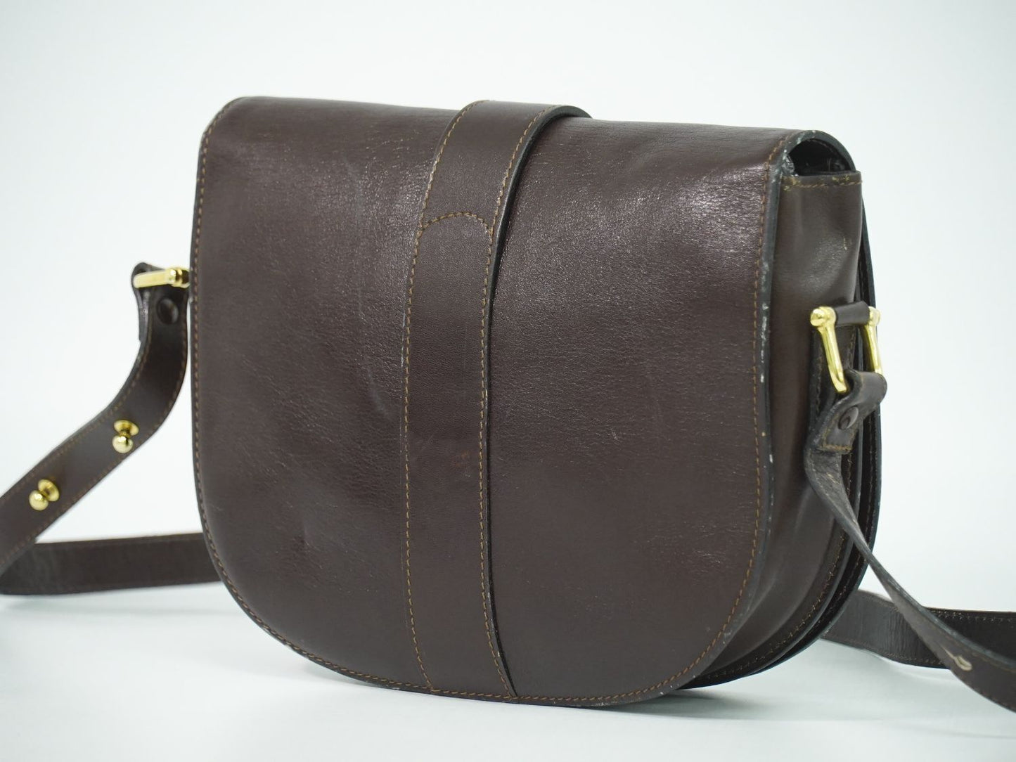 Celine Leather Shoulder Bag Pochette Brown — view 2