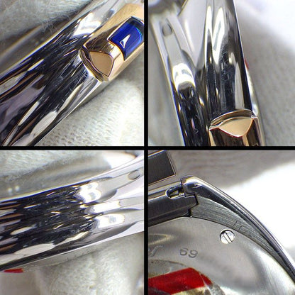 Cartier Watch Cles Guilloche Silver Dial Roman Index Date 18k Pink Gold SS — view 6