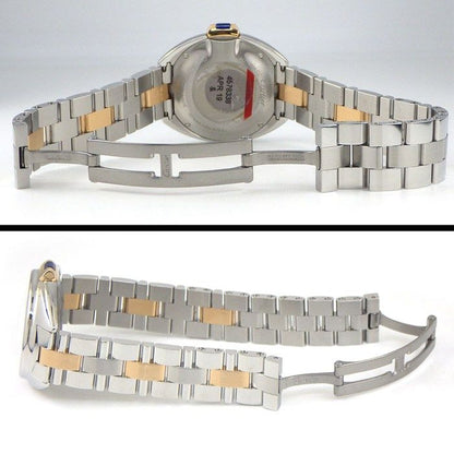 Cartier Watch Cles Guilloche Silver Dial Roman Index Date 18k Pink Gold SS — view 3