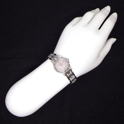 Hermes Watch Clipper Cles Diamond Bezel White Shell Dial Date SS Quartz Analog — view 6