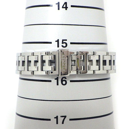 Hermes Watch Clipper Cles Diamond Bezel White Shell Dial Date SS Quartz Analog — view 7