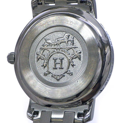 Hermes Watch Clipper Cles Diamond Bezel White Shell Dial Date SS Quartz Analog — view 4
