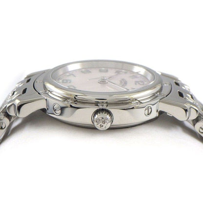 Hermes Watch Clipper Cles Diamond Bezel White Shell Dial Date SS Quartz Analog — view 2