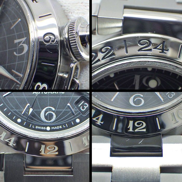 Cartier Watch Pasha C Black Dial Date Luminous Hands Index GMT SS Automatic — view 7