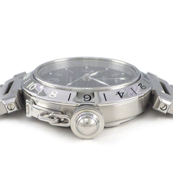Cartier Watch Pasha C Black Dial Date Luminous Hands Index GMT SS Automatic — view 2