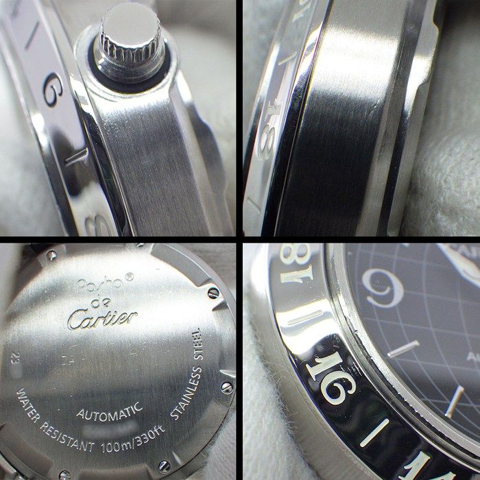 Cartier Watch Pasha C Black Dial Date Luminous Hands Index GMT SS Automatic — view 6