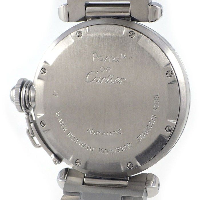 Cartier Watch Pasha C Black Dial Date Luminous Hands Index GMT SS Automatic — view 4