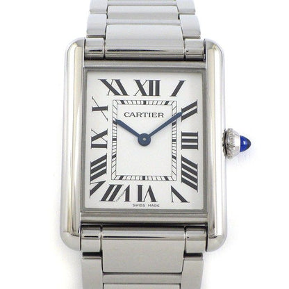 Cartier Watch Tank Mast LM Rectangular Silver Dial SS Quartz Analog