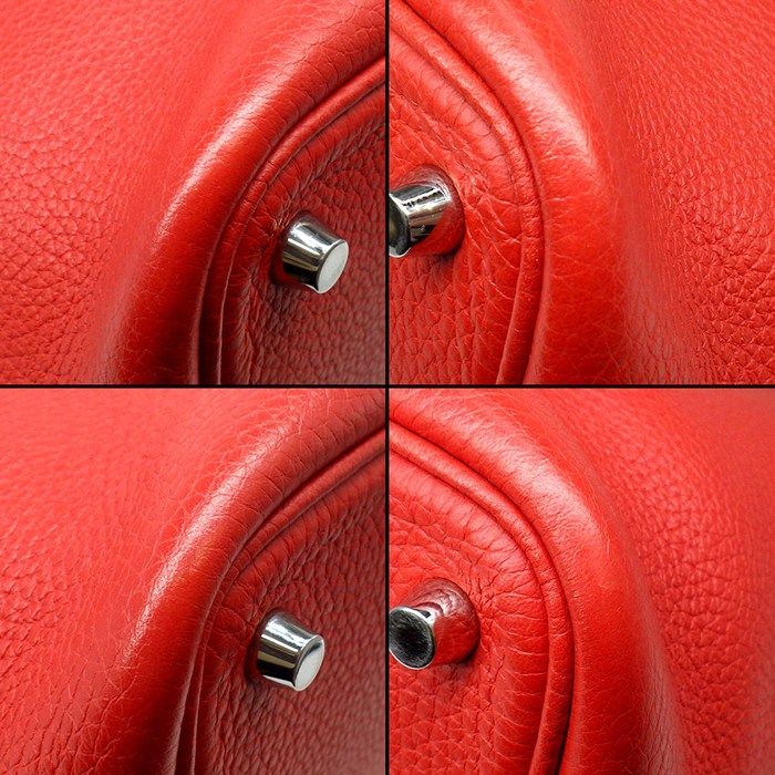 Hermes Handbag Picotin Lock PM Rouge Tomato Taurillon Clemence Silver — view 8
