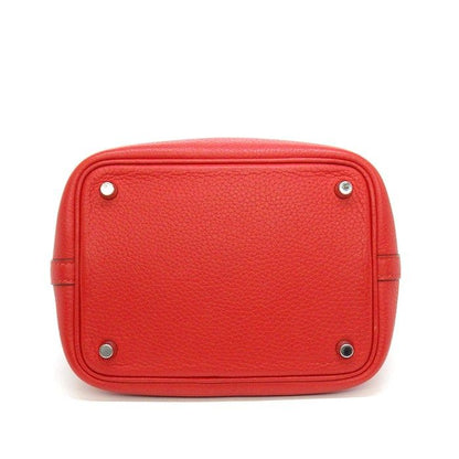Hermes Handbag Picotin Lock PM Rouge Tomato Taurillon Clemence Silver — view 4