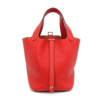Hermes Handbag Picotin Lock PM Rouge Tomato Taurillon Clemence Silver — view 2