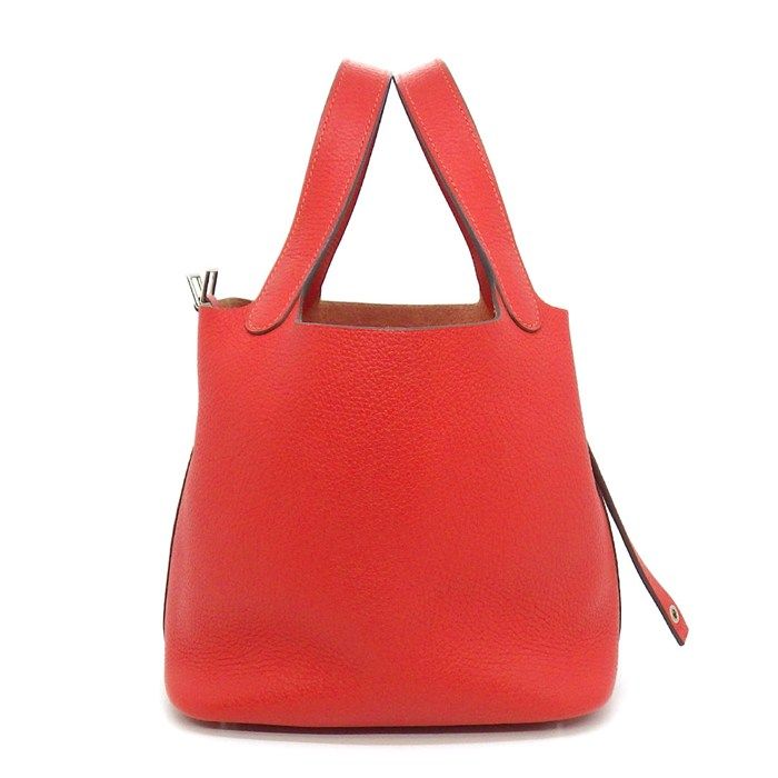 Hermes Handbag Picotin Lock PM Rouge Tomato Taurillon Clemence Silver — view 3