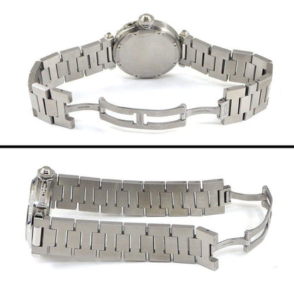 Cartier Watch Pasha C Meridian GMT Date Luminous Index Hands Grid Silver Dial — view 3