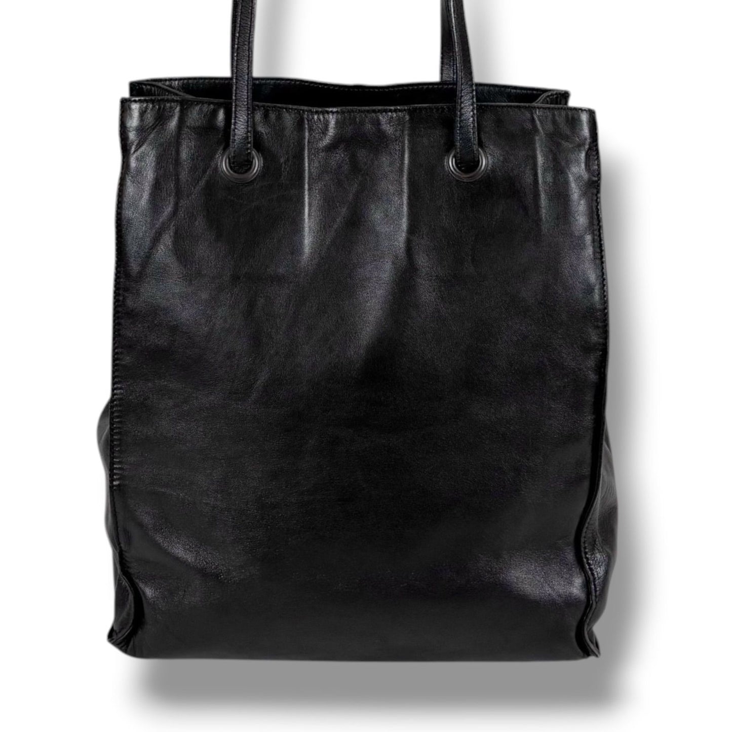 Prada Tote with Tassel Charm Shoulder Fringe Black Nappa Leather — view 5
