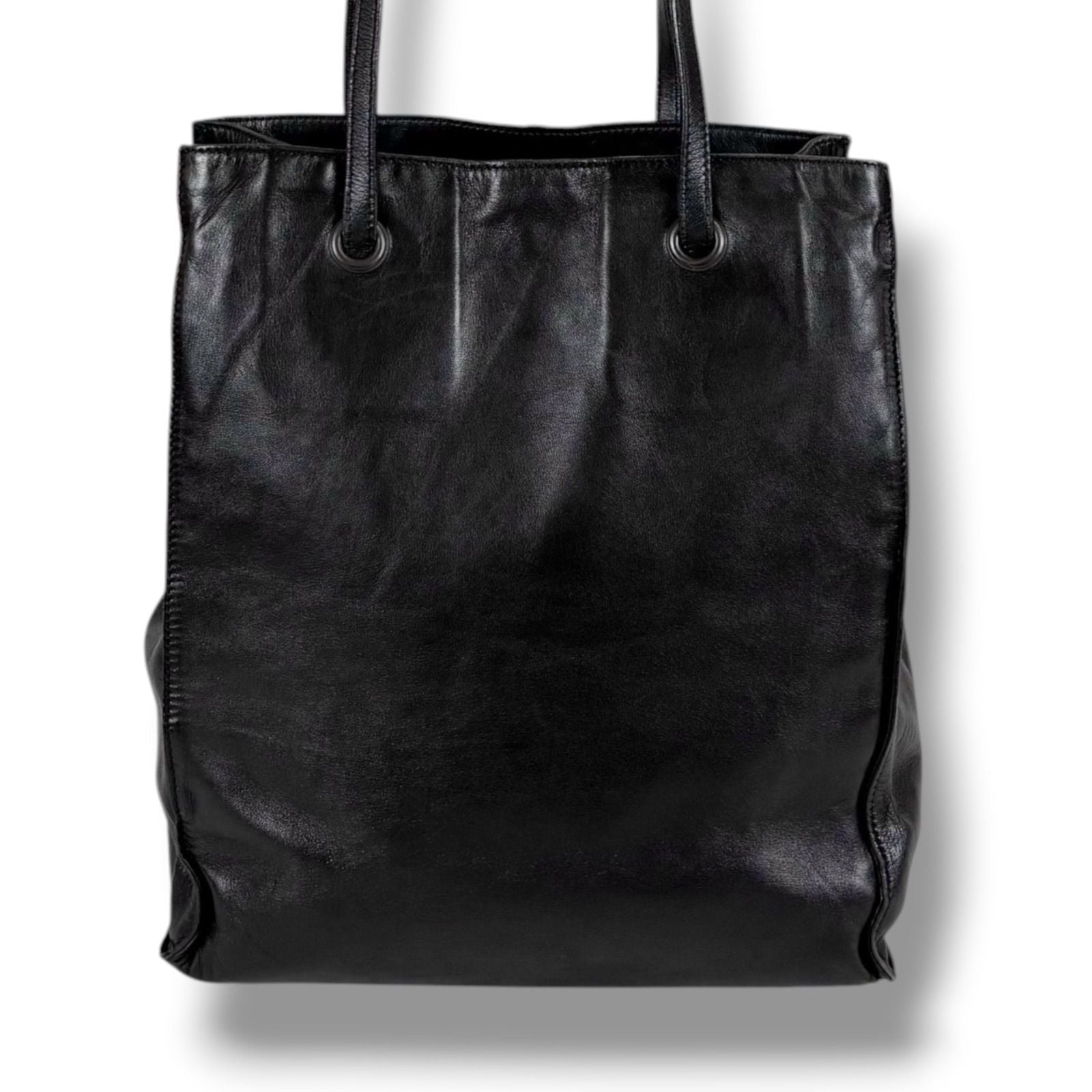 Prada Tote with Tassel Charm Shoulder Fringe Black Nappa Leather — view 5