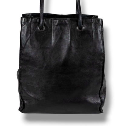 Prada Tote with Tassel Charm Shoulder Fringe Black Nappa Leather — view 5