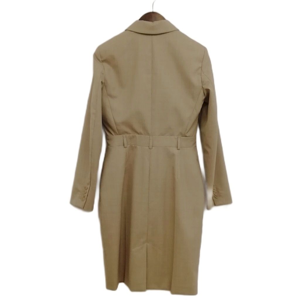 Max Mara Odessa Wrap Effect Wool Dress White Tag 38 Beige — view 3