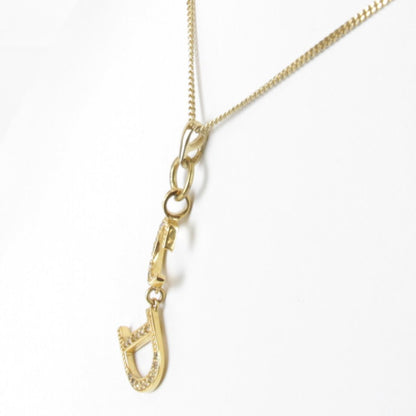 Dior Logo Necklace with Case Metal Gold Pendant — view 3