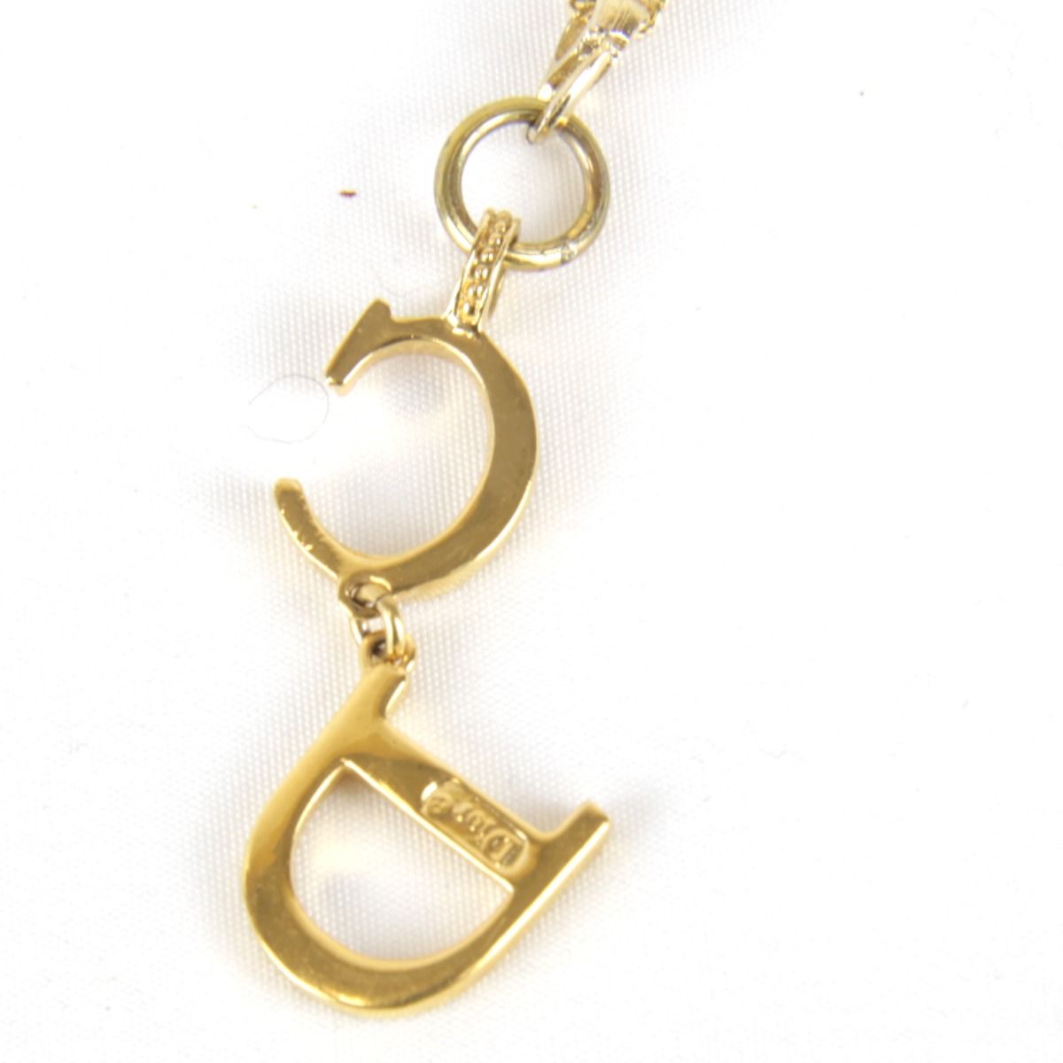 Dior Logo Necklace with Case Metal Gold Pendant — view 5