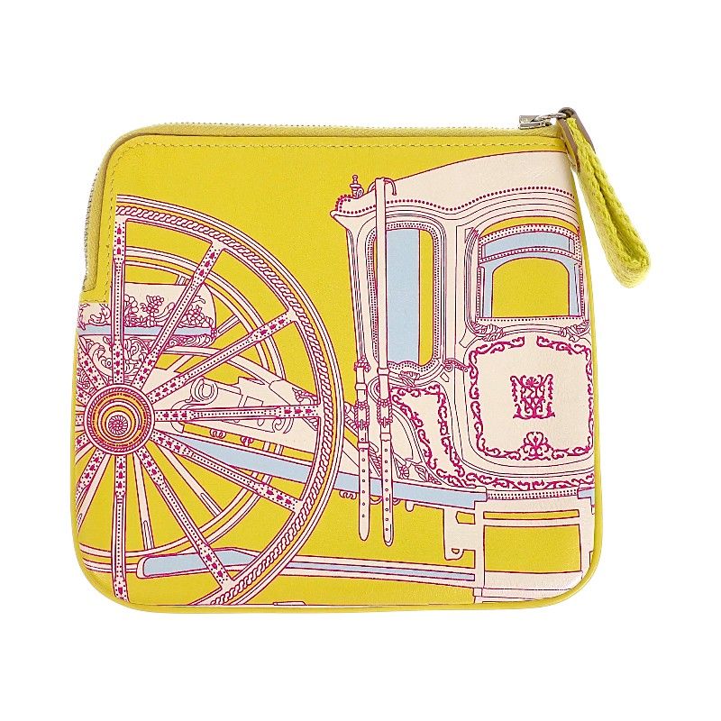 Hermes Carre Pocket Balade en Berline Pouch Voswift Yellow — view 3