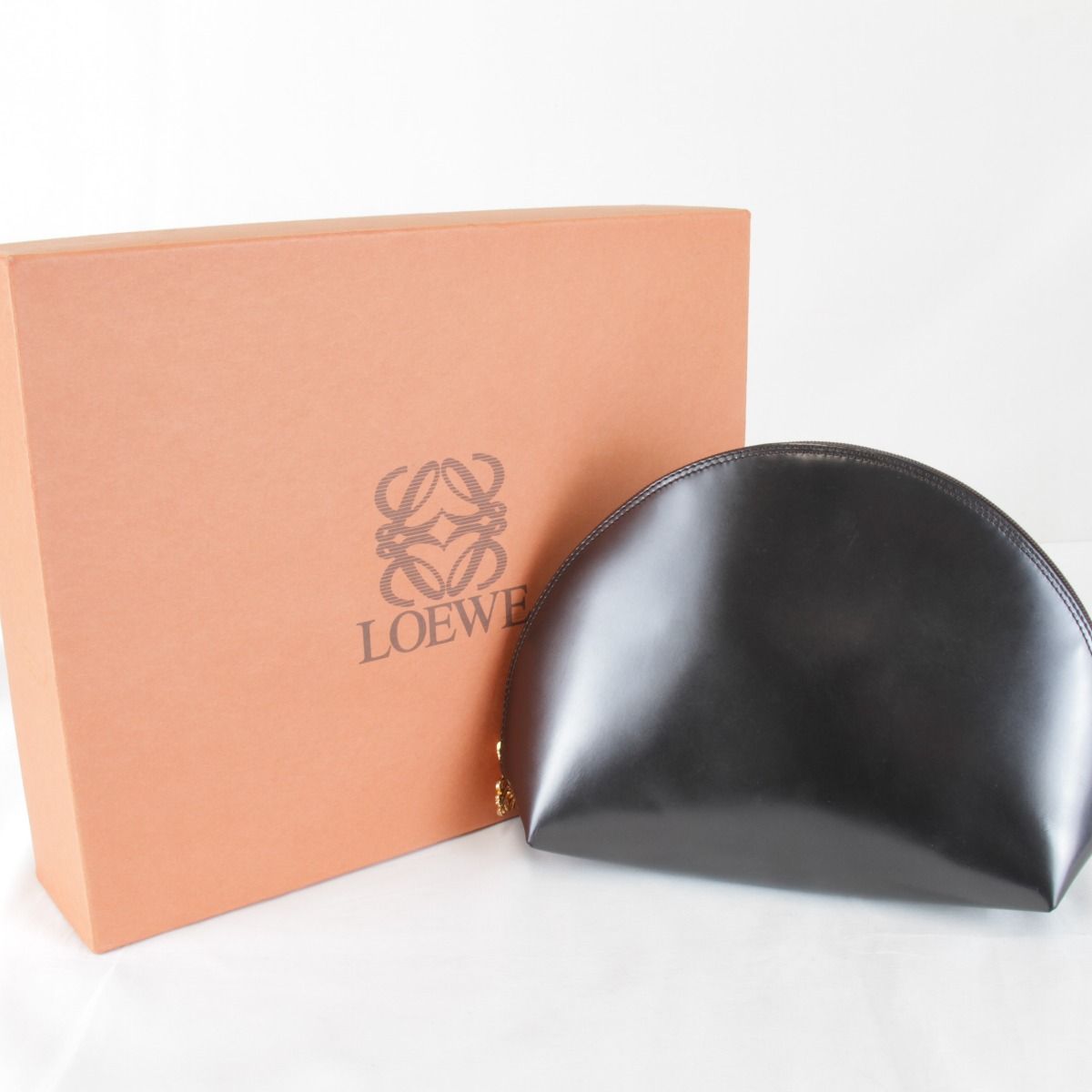 Loewe Anagram Pouch Leather Black Boxed High Simple