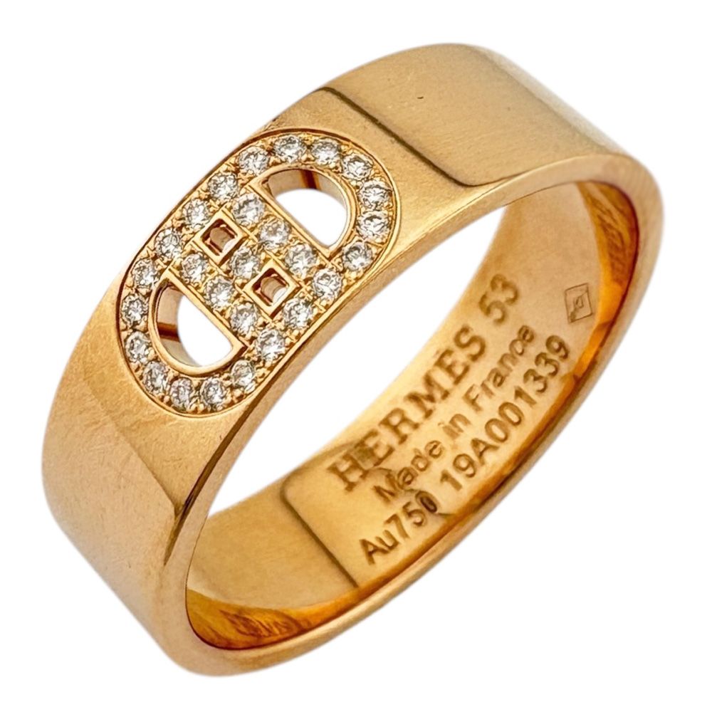 Hermes Hd'ancre Ring 18k Gold Diamond