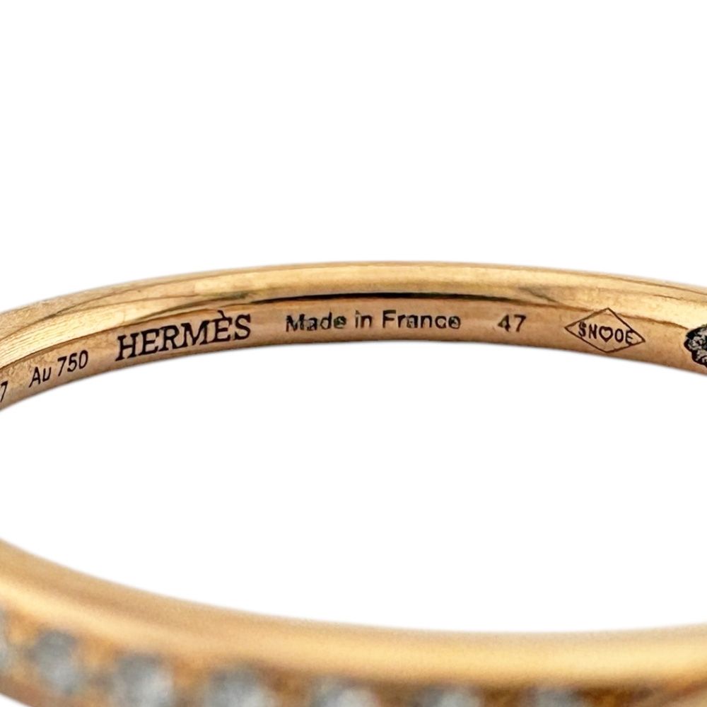 Hermes France Kelly Clochette Ring 18k Gold Diamond — view 7