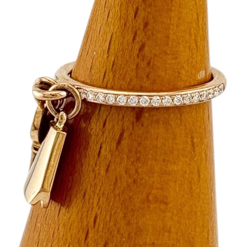 Hermes France Kelly Clochette Ring 18k Gold Diamond — view 3