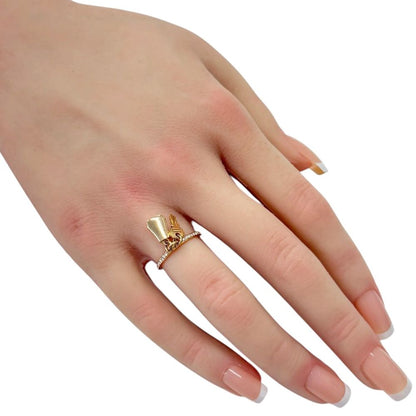 Hermes France Kelly Clochette Ring 18k Gold Diamond — view 2