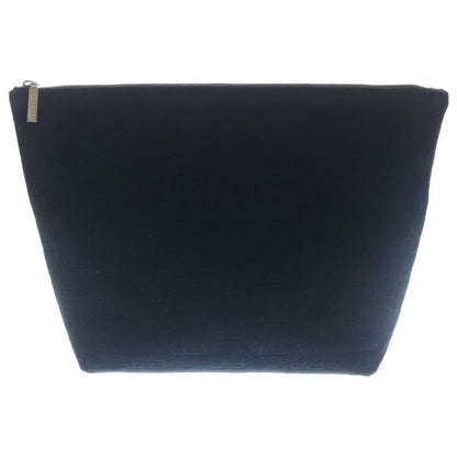 Balenciaga BB Monogram Sponge Pouch Clutch Black Pile Silver